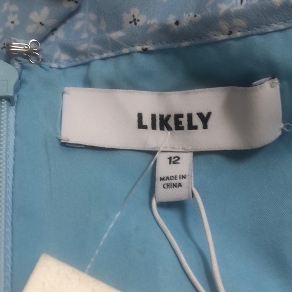 Lilkely Charlotte Ruffled Women’s Blue Belted Mini Dress Sz 12 NWT - Picture 15 of 16